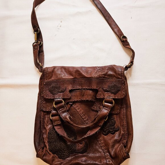 Lucky Brand Brown Abbey Road Fold-over Crossbody Bag. - Picture 5 of 7